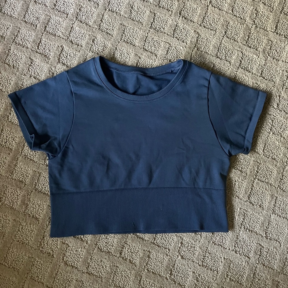 Aerie Blue Women's Crop Top Offline Seamless